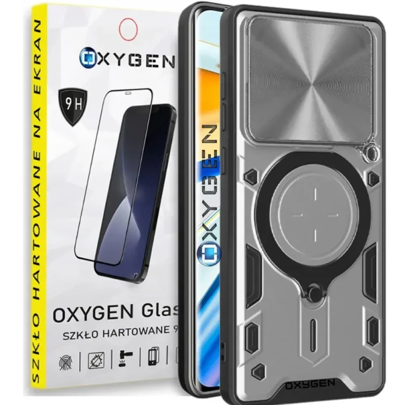 Etui na telefon Xiaomi 15 5G Oxygen RR Srebrne + Szkło Hartowane 9H.webp