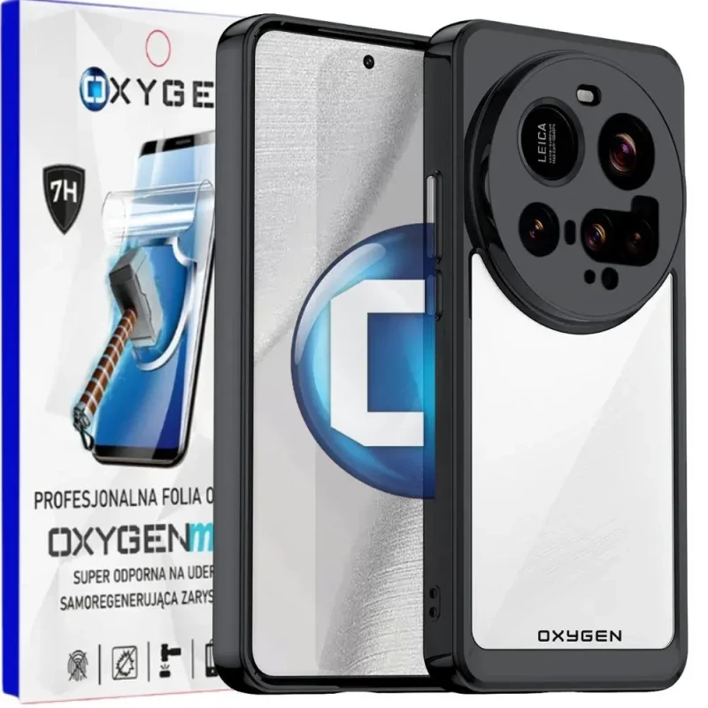 Etui na telefon Xiaomi 15 ULTRA Oxygen Pure Czarne + Super Folia.webp