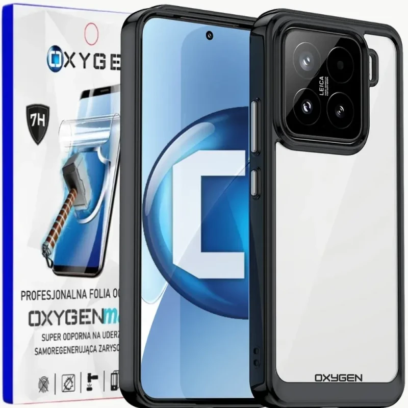 Etui na telefon Xiaomi 15 5G Oxygen Pure Czarne + Super Folia.webp