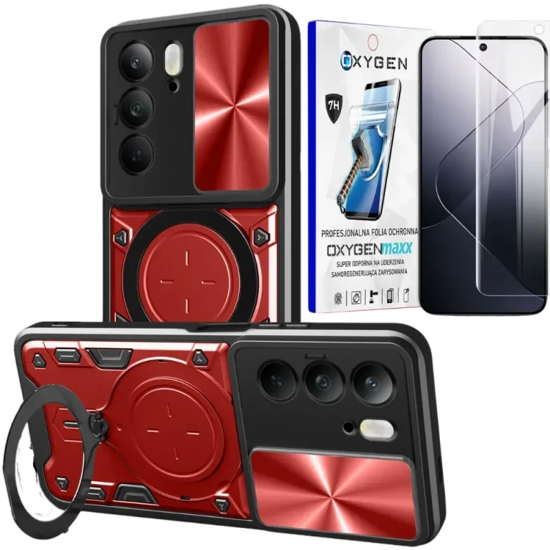 Etui na telefon Realme 14x Oxygen RR Czerwone + Super Folia.webp