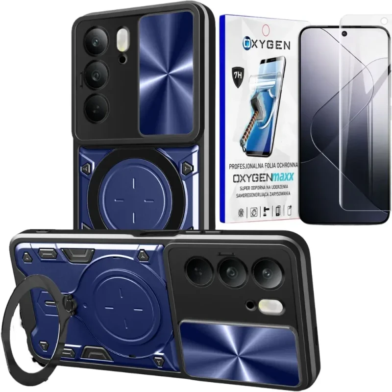 Etui na telefon Realme 14x Oxygen RR Niebieskie + Super Folia.webp