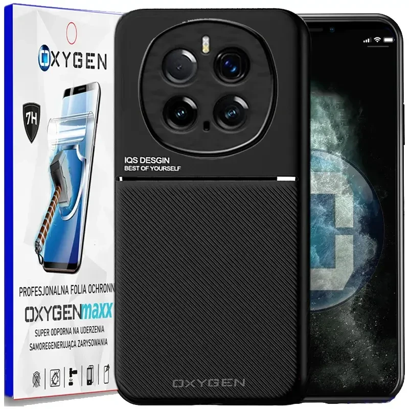 Etui na telefon Honor Magic7 PRO Oxygen IQS Czarne + Super Folia.webp
