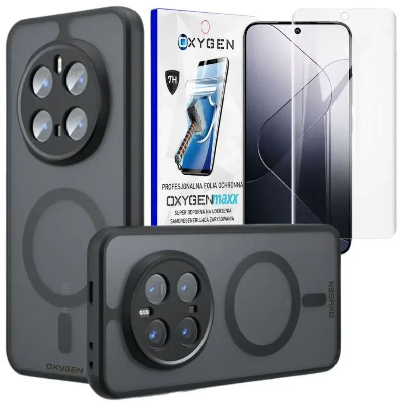 Etui na telefon Honor Magic7 PRO Oxygen MAGSafe Czarne + Super Folia.webp