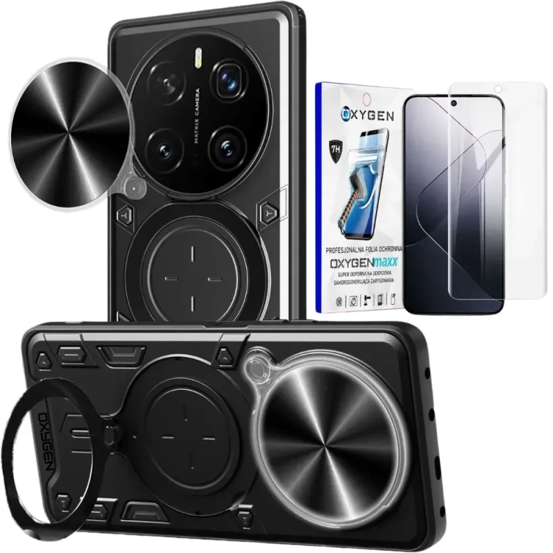 Etui na telefon Honor Magic7 PRO Oxygen RR Czarne + Super Folia.webp