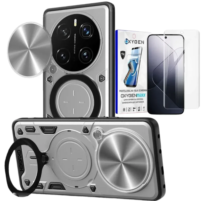 Etui na telefon Honor Magic7 PRO Oxygen RR Srebrne + Super Folia.webp