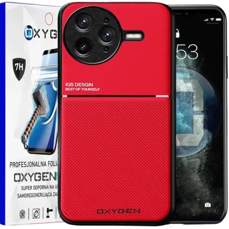Etui na telefon Xiaomi POCO F7 Ultra Oxygen IQS Czerwone + Super Folia.webp