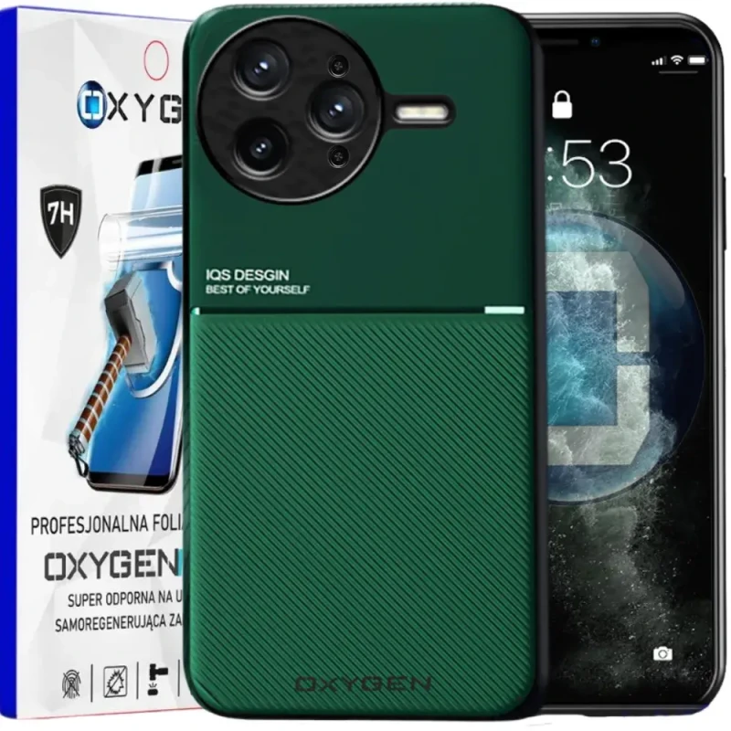 Etui na telefon Xiaomi POCO F7 Ultra Oxygen IQS Zielone + Super Folia.webp
