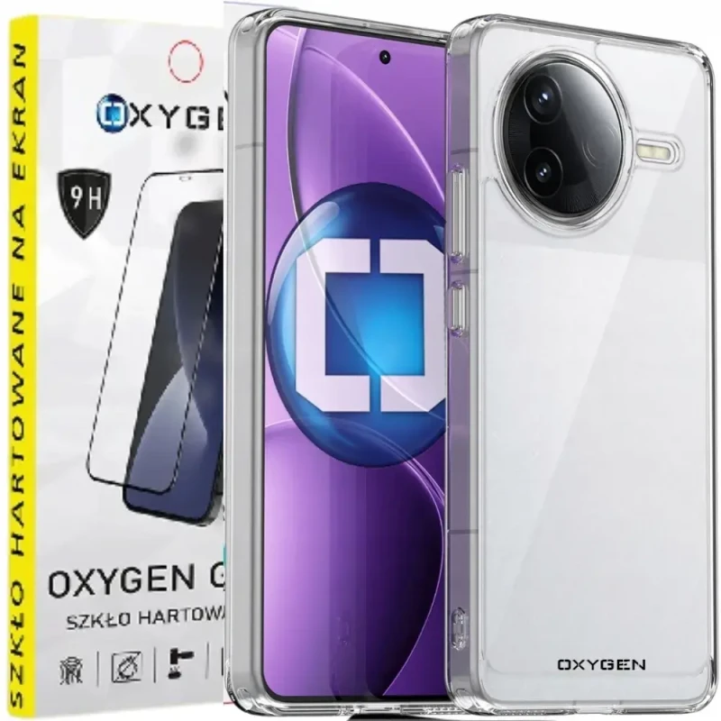 Etui na telefon Xiaomi POCO F7 PRO Oxygen Pure Bezbarwne + Szkło Hartowane 9H.webp