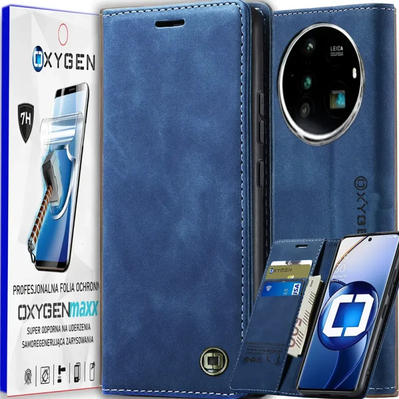 Etui na telefon Xiaomi 15 Ultra Oxygen Book Niebieskie + Super Folia.webp