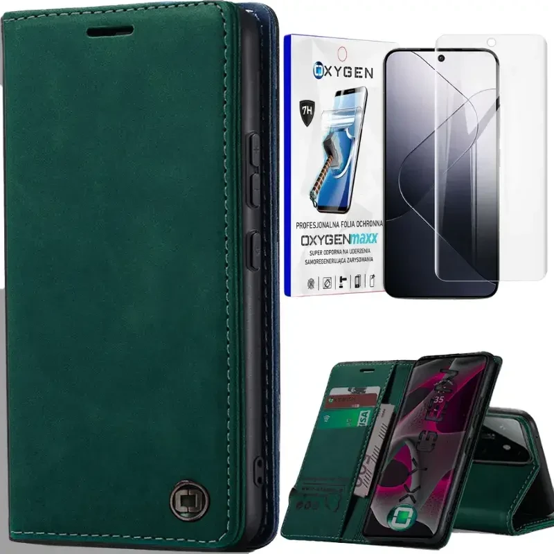 Etui na telefon Xiaomi 15 5G Oxygen BooK Zielone + Super Folia.webp