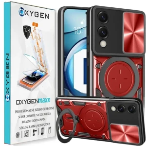 Etui na telefon Samsung Galaxy S25 EDGE Oxygen RR Czerwone + Szkło Hartowane z Ramką Montażową