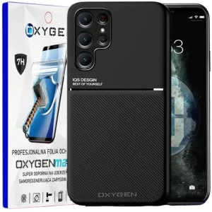 Etui na telefon Samsung S24 ULTRA Oxygen IQS Czarne + Super Folia