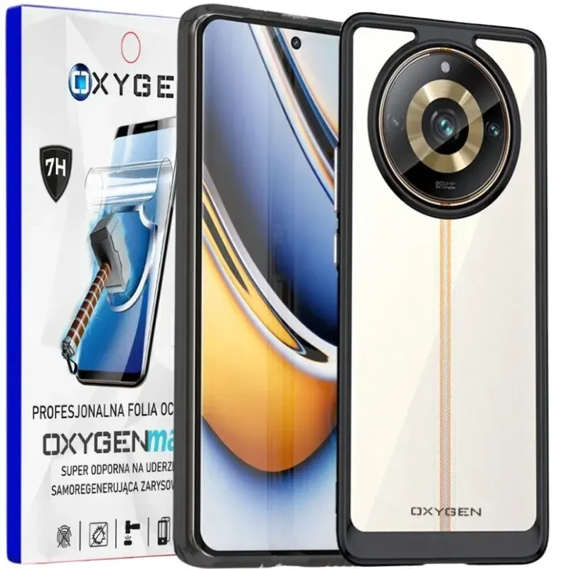Etui na telefon Realme 11 PRO  PLUS Oxygen Pure Czarne + Super Folia.webp