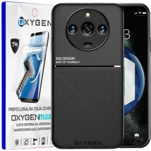 Etui na telefon Realme 11 Pro / 11 Pro PLUS Oxygen IQS Czarne + Super Folia