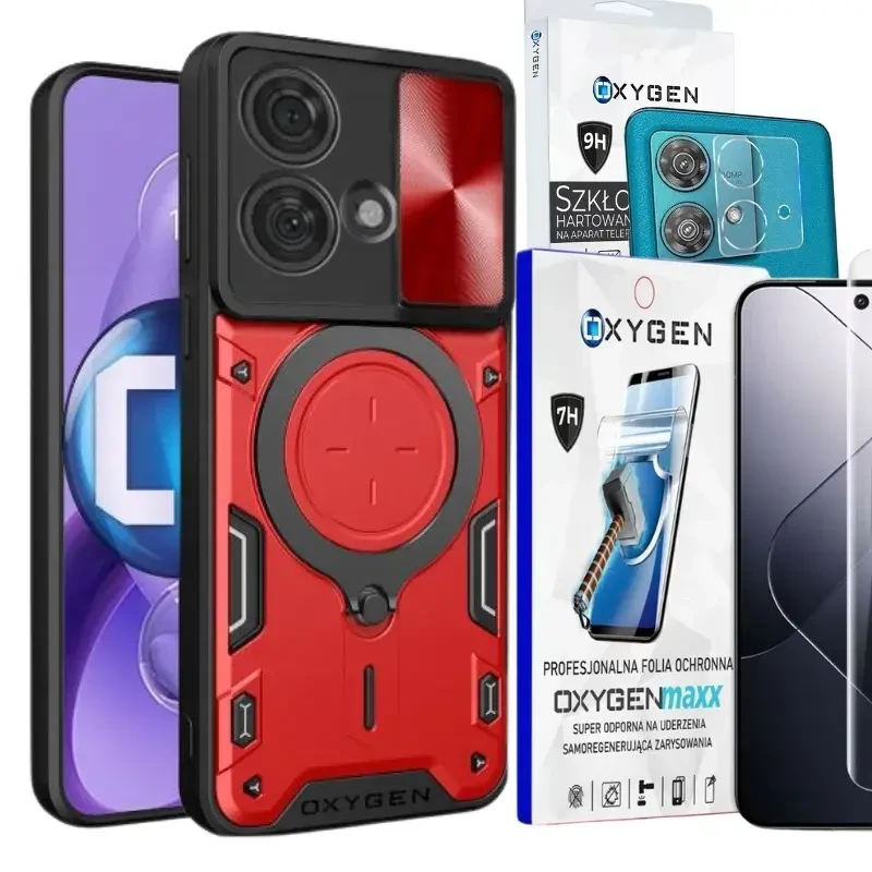 Etui na telefon Motorola Moto Edge 40 NEO Oxygen RR Czerwone + Super Folia + Aparat.webp