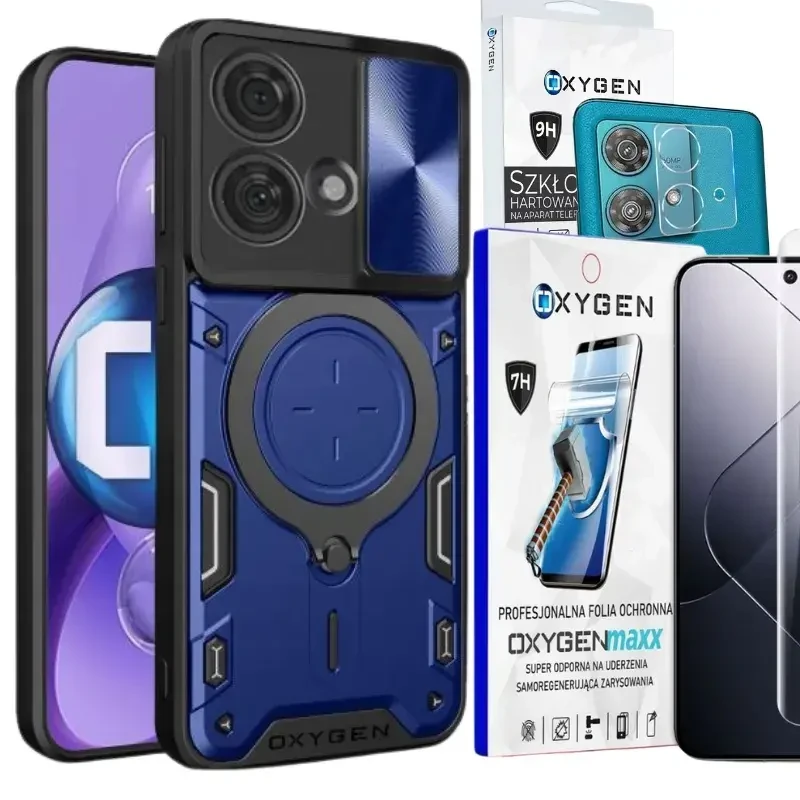 Etui na telefon Motorola Moto Edge 40 NEO Oxygen RR Niebieskie + Super Folia + Aparat.webp
