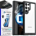 Etui na telefon Samsung S24 ULTRA Oxygen Pure Czarne + Super Folia + Szkło Na Aparat.webp