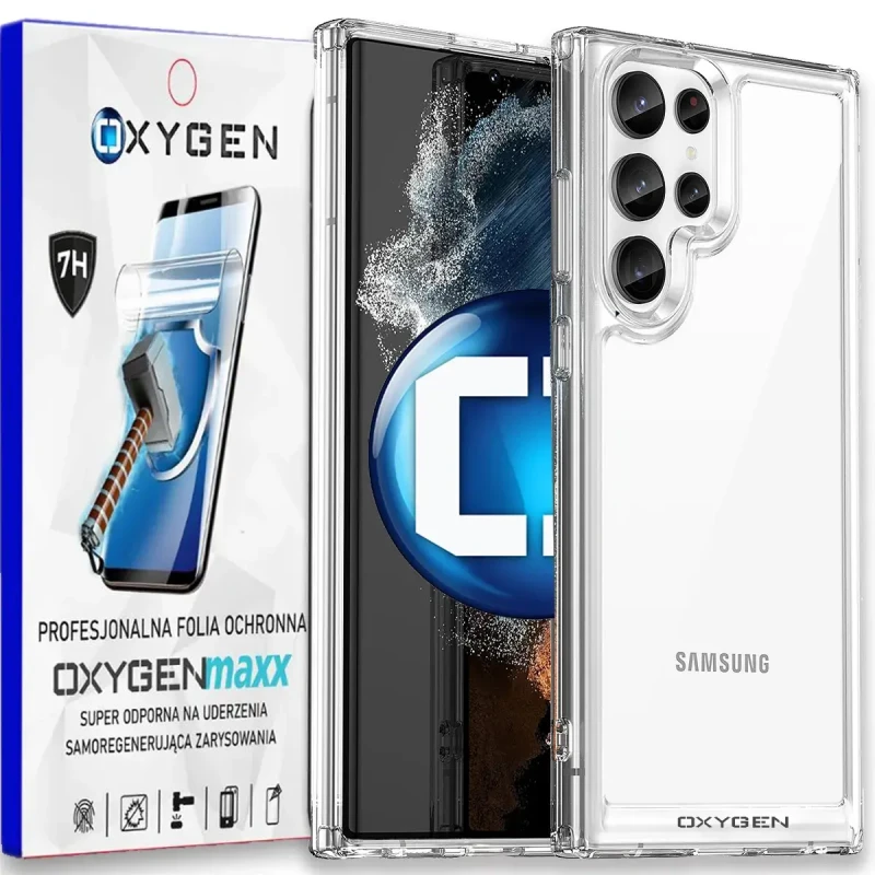 Etui na telefon Samsung S24 ULTRA Oxygen Pure Bezbarwne + Super Folia.webp