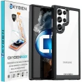 Etui na telefon Samsung S24 ULTRA Oxygen Pure Czarne +  Szkło Hartowane Z Ramką Montażową.webp