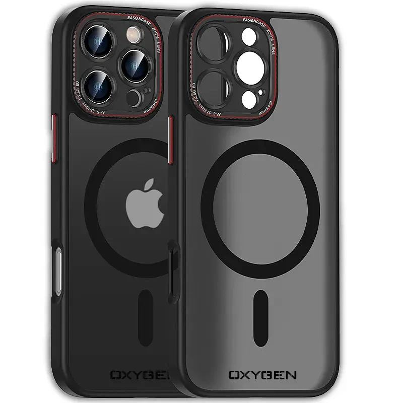 Etui na telefon pokrowiec OXYGEN mocny MAGSafe Czarne do Apple iPhone 15 PRO.webp