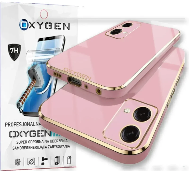 Etui na telefon Motorola Moto Edge 40 NEO Oxygen GLOW Różowe + Super Folia.webp