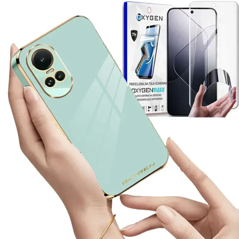 Etui na telefon Oppo Reno 10 5G Reno10 PRO 5G Oxygen GLOW Miętowe + Super Folia.webp