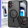 Etui na telefon pokrowiec OXYGEN mocny MAGSafe Czarne do Apple iPhone 16 PLUS + Super Szkło Hartowane.webp
