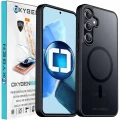 Etui na telefon pokrowiec OXYGEN mocny MAGSafe Czarne do Samsung Galaxy S24 + Szkło Hartowane z Ramką Montażową.webp