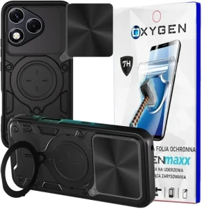 Etui na telefon Honor 400 Lite Oxygen RR Czarne + Super Folia