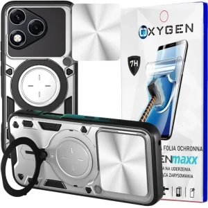 Etui na telefon Honor 400 Lite Oxygen RR Srebrne + Super Folia