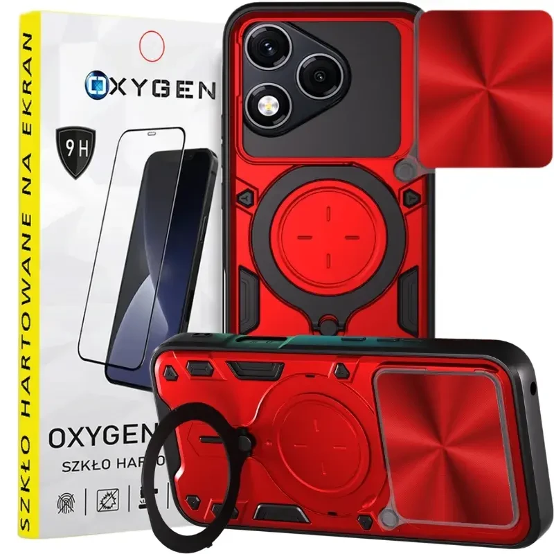 Etui na telefon Honor 400 Lite Oxygen RR Czerwone + Szkło Hartowane 9H.webp