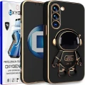 Etui na telefon Samsung Galaxy S25 5G Oxygen + Uchwyt Astro Czarne + Super Folia.webp