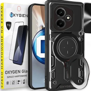 Etui na telefon Honor 400 5G Oxygen RR Czarne + Szkło Hartowane 9H