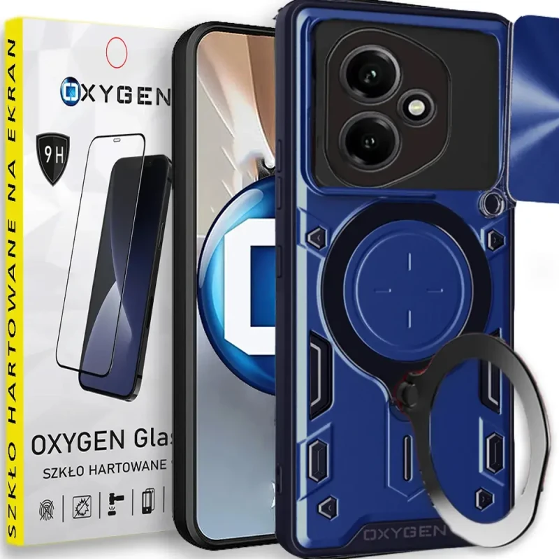Etui na telefon Honor 400 5G Oxygen RR Niebieskie + Szkło Hartowane 9H.webp
