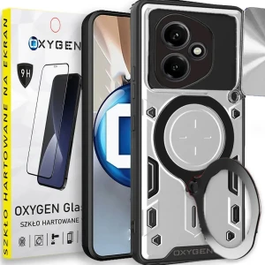 Etui na telefon Honor 400 5G Oxygen RR Srebrne + Szkło Hartowane 9H