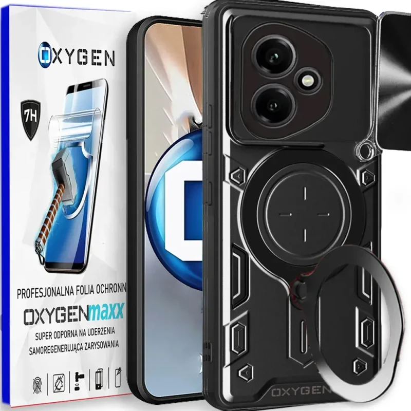 Etui na telefon Honor 400 5G Oxygen RR Czarne + Super Folia.webp