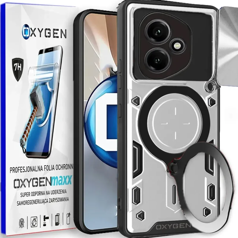 Etui na telefon Honor 400 5G Oxygen RR Srebrne + Super Folia.webp