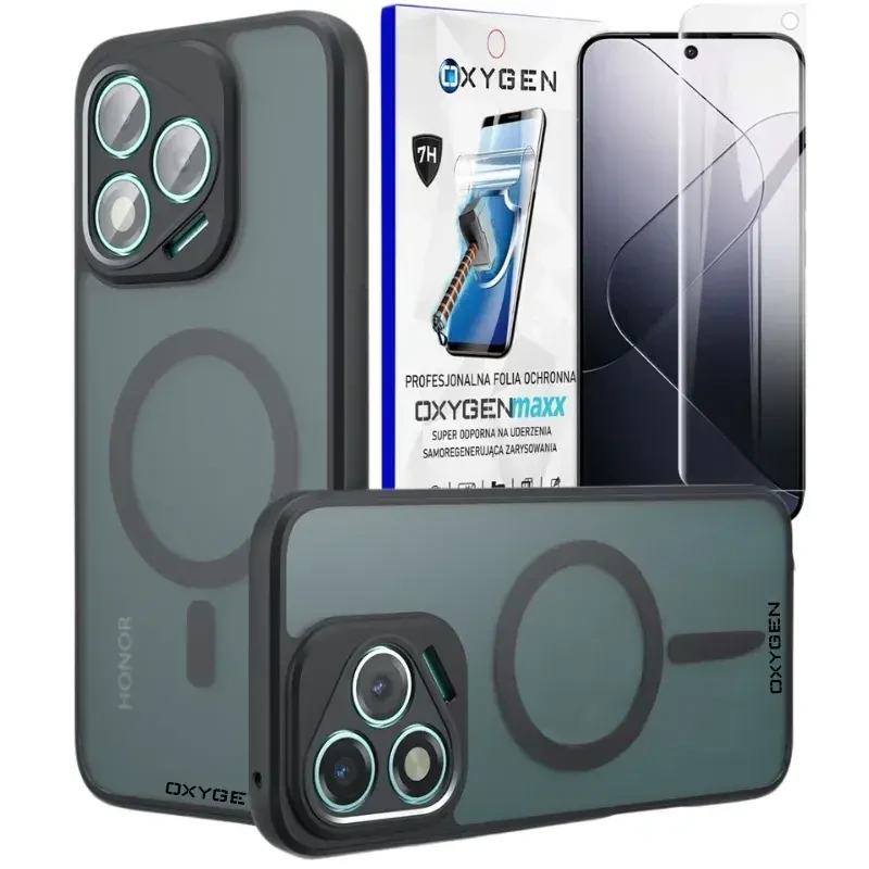 Etui na telefon Honor 400 Lite Oxygen MAGSafe Czarne + Super Folia.webp