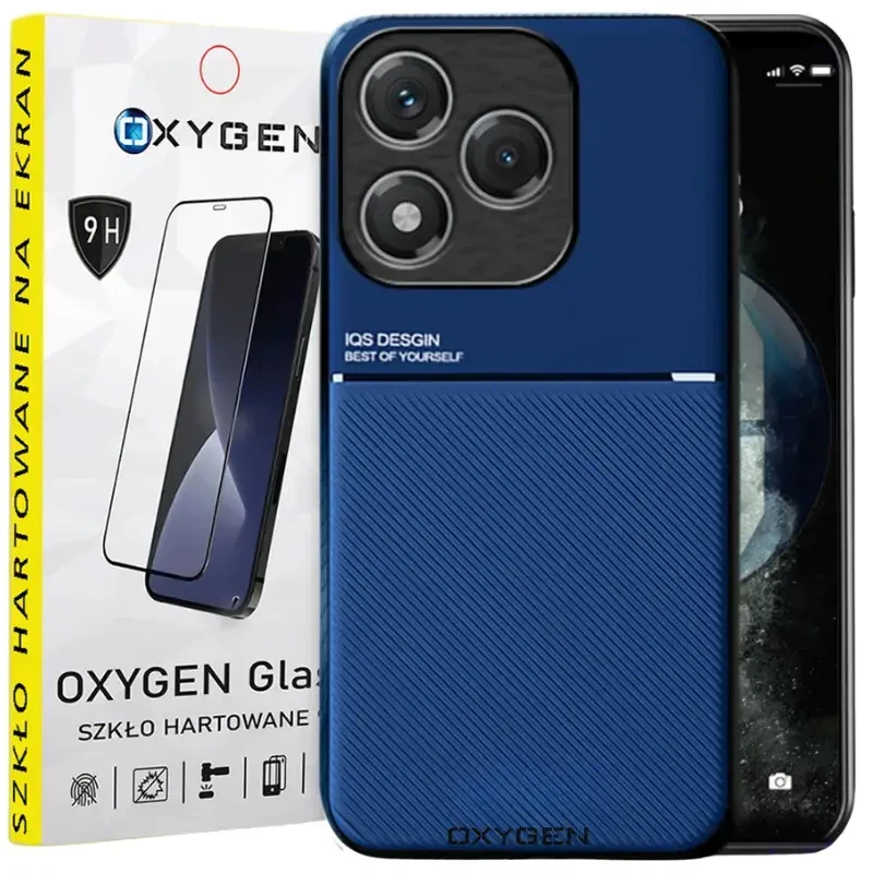 Etui na telefon Honor 400 Lite Oxygen IQS Niebieskie + Szkło Hartowane 9H.webp