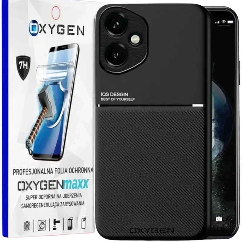 Etui na telefon Honor 400 Oxygen IQS Czarne + Super Folia.webp