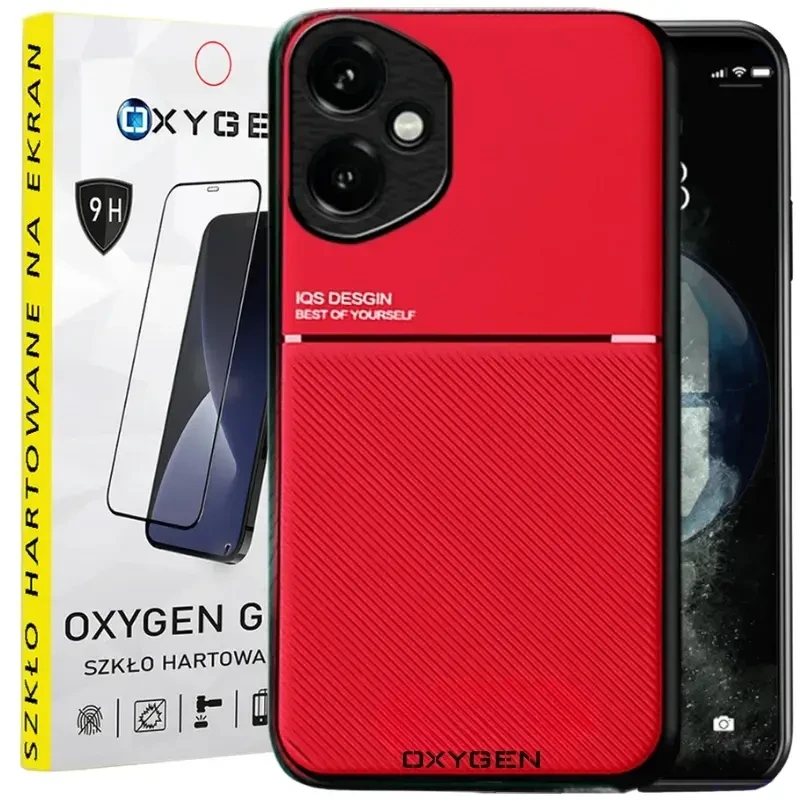 Etui do telefonu Honor 400 Czerwone Oxygen IQS + Szkło Hartowane 9H.webp