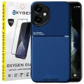 Etui do telefonu Honor 400 Niebieskie Oxygen IQS + Szkło Hartowane 9H.webp