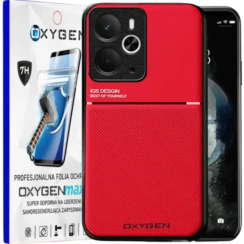 Etui do telefonu Realme 14 5G Czerwone Oxygen IQS + Super Folia.webp