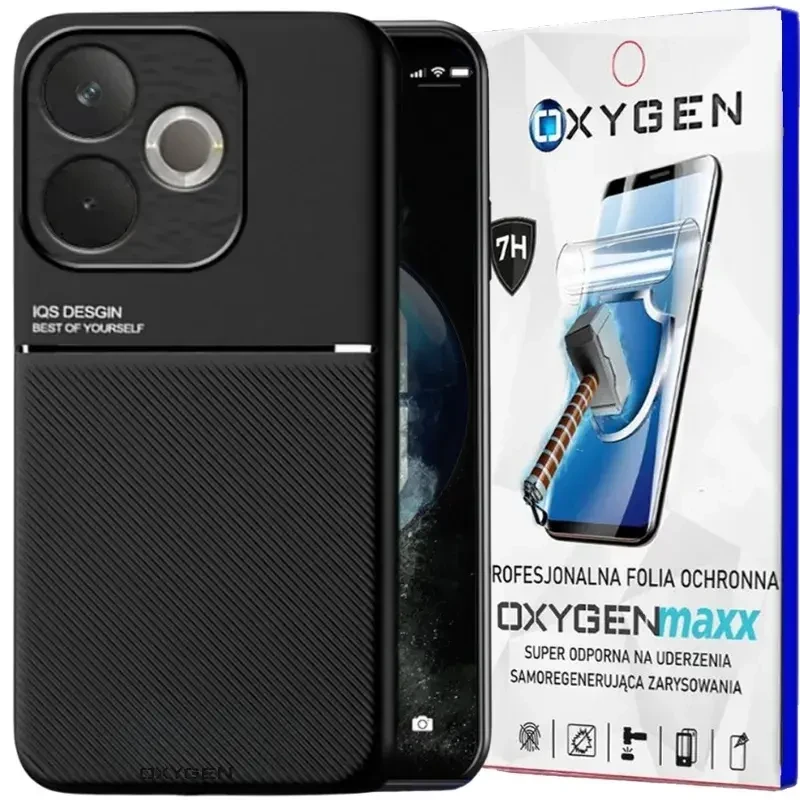 Etui do telefonu Oppo A5 PRO 5G Czarne Oxygen IQS + Super Folia.webp