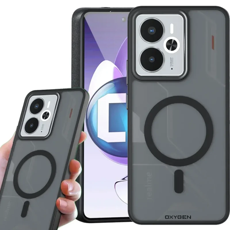 Etui do telefonu Realme 14T 5G Czarne Oxygen MAGSafe.webp