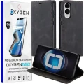 Etui do telefonu Samsung Galaxy S25 Edge Czarne Oxygen BooK + Super Folia.webp