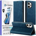 Etui na telefon Honor 400 5G Niebieskie Oxygen BooK + Super Folia.webp