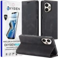 Etui na telefon Honor 400 5G Czarne Oxygen BooK + Super Folia.webp