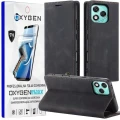 Etui na telefon Honor 400 LITE Czarne Oxygen BooK + Super Folia.webp