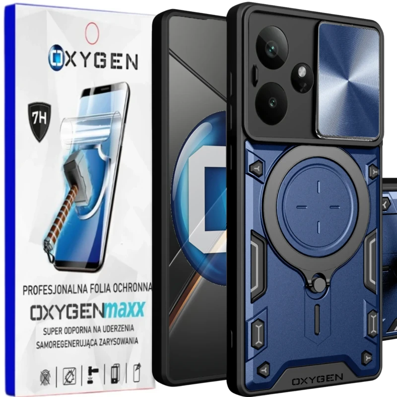 Etui na telefon Realme GT 7T 5G Niebieskie Oxygen RR + Super Folia.webp